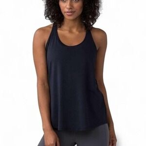 Lululemon Women's Mesh Racerback Top With  Built-in Bra Size 6 Black